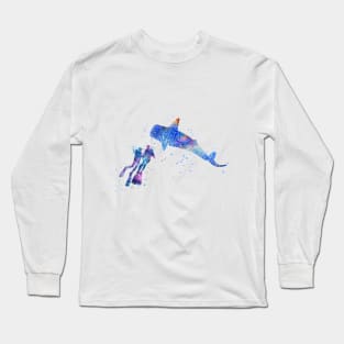 Scuba divers, whale Long Sleeve T-Shirt